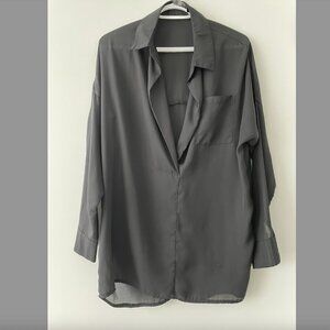 Missguided Black Long Sleeve Oversized Shirt - US Size 6